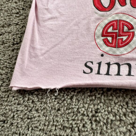 Simply Southern Shirt Womens L Pink Cropped Sweet Tea & Chicken Nuggets - Picture 4 of 12